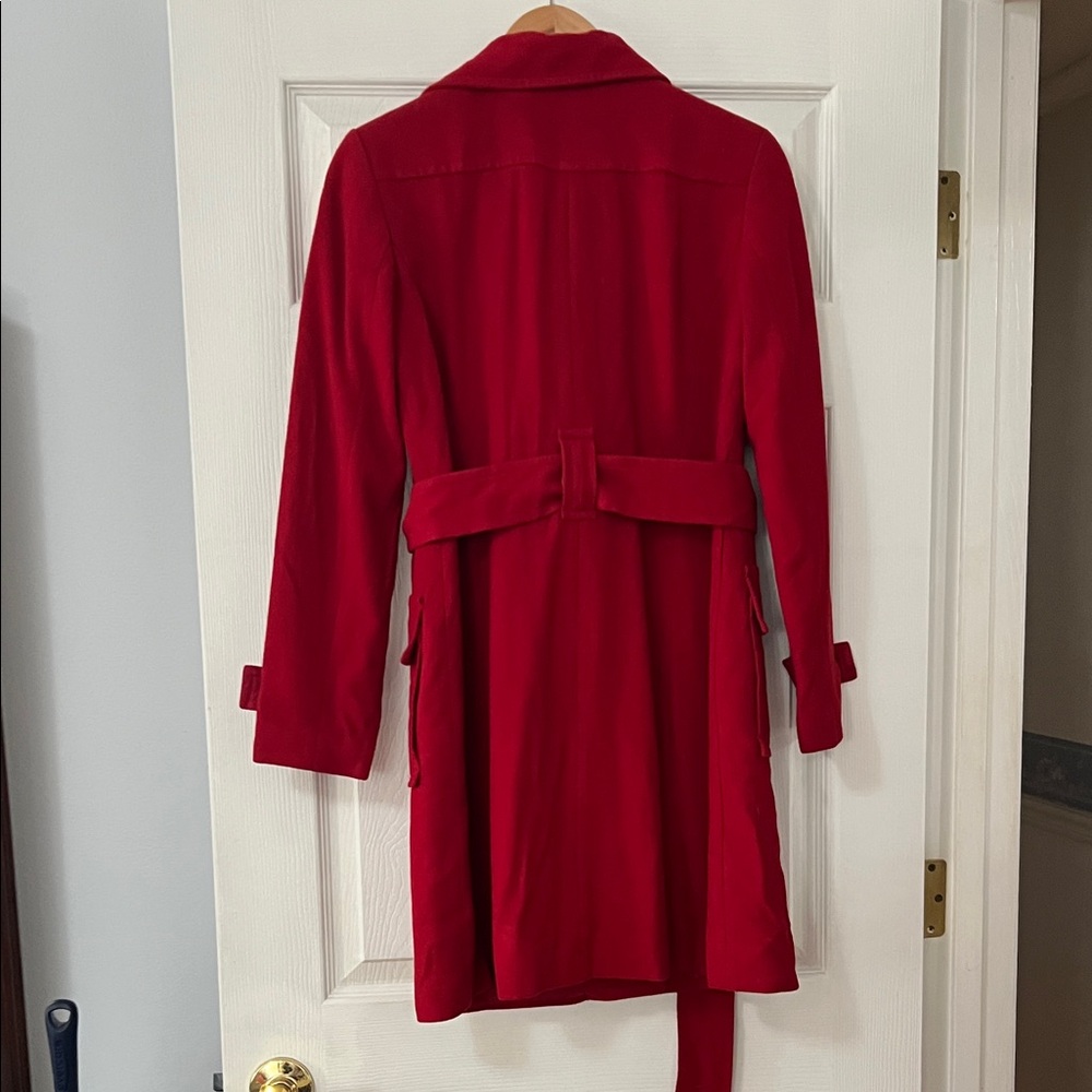 Kenneth Cole Reaction Vibrant Red Trench Coat - Picture 6 of 7